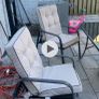 garden table, 6 chairs, cushions & umbrella Image 3