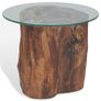 Coffee Table Teak Glass 50x40 cm Image 5