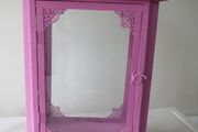 large metal pink lantern candle holder