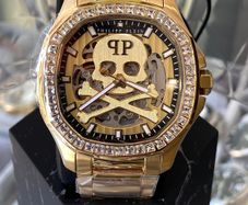 Philipp Plein SKELETON SPECTRE Men's Automatic Watch, Gold