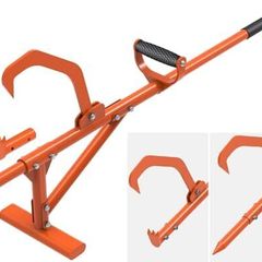 Log Lifter, Timberjack Cant Hook Heavy Duty Roller Tool Forestry Wood Jack 4in1 Handled Firewood Peavey Multitool for Grabbing Moving and Clamping with Non-Slip Handle, 114-128cm