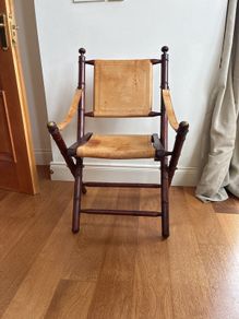 Inca Folding Teak/Leather Chair