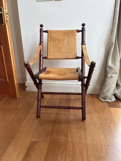 Inca Folding Teak/Leather Chair