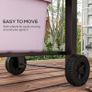 Charcoal Barbecue Grill Trolley Garden Smoker with Shelves, Adjustable Height, Thermometer on Lid, Opener and Wheels Image 2