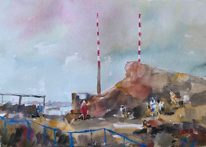 poolbeg swimming watercolour