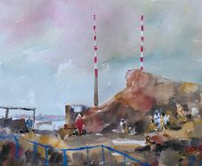poolbeg swimming watercolour