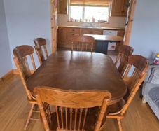 Large Extendable Wooden Dining Table & 6 Chairs