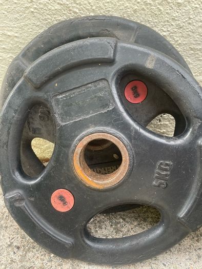 Full set of weights and 20kg Olympic bar