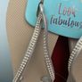 Silver flip flops with Diamante Straps Image 4