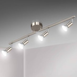 NEW SALE | LED Ceiling Light Rotatable, 4 Way LED Ceiling Spotlight, Matt Nickel & Swivelling Design, Including 4 X 4W GU10 LED Bulbs (450LM, Cool White 6000K),for Kitchen, Living Room, Bedroom
