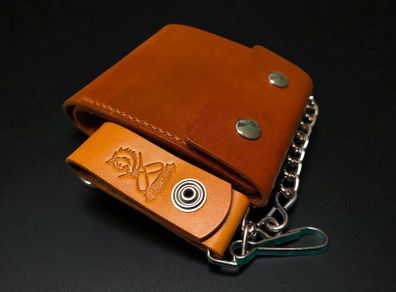 leather wallet with chain
