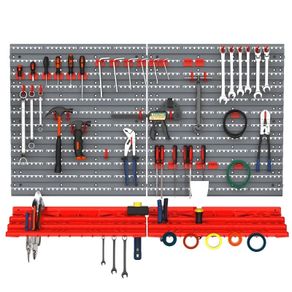 54 Pcs On-Wall Tool Equipment Holding Pegboard Home DIY Garage Organiser DIY w/ 50 Pegs 2 Shelves (FREE POSTAGE)