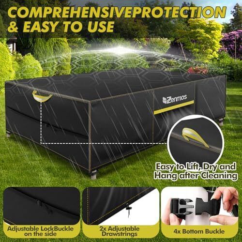 s Garden Furniture Covers Outdoor Waterproof with Air Vent, 420D Heavy Duty Oxford Fabric, for Patio Table, Chair, Rattan Sofa, Garden, Rectangular 18012074 Brand: Zenmos