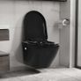 Wall Hung Rimless Toilet Ceramic Black Image 10