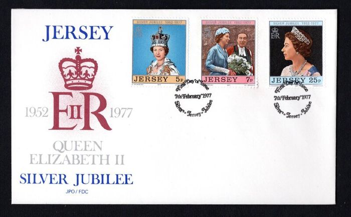 1977 Jersey The 25th Anniversary of the Coronation of Queen Elizabeth II Commemorative Stamps First Day Cover (FDC)