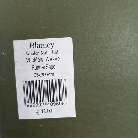 Blarney Woollen Mills Wicklow Weave Runner Sage Green