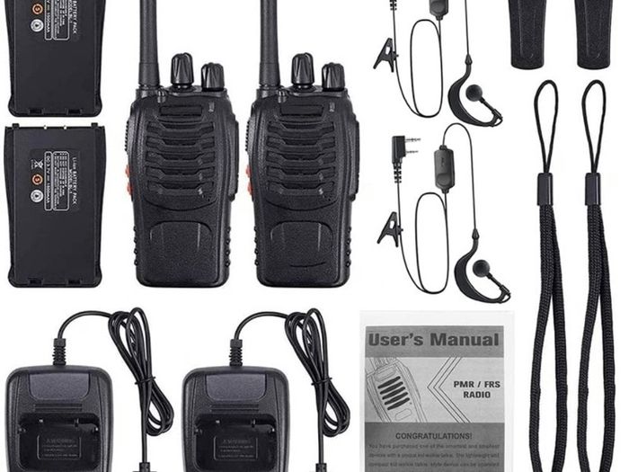 10pcs Two-Way Radio Walkie Talkies-Long Range Walkie Talkie 16CH Single Band LED Light Voice Prompt with Original Earpieces for Field Survival Biking and Hiking (FREE POSTAGE)