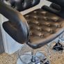 Set of 3 black leather effect bar stools Image 6