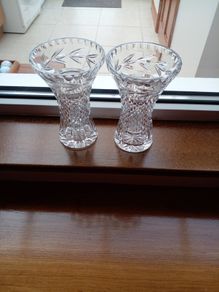 Glass vases matching pair - perfect condition.