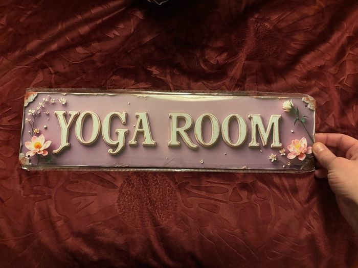 Brand New Metal 'Yoga Room' Sign
