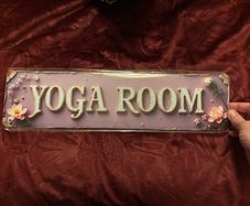 Brand New Metal 'Yoga Room' Sign