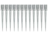 Ground Spikes 12 pcs Silver 9x9x75 cm Galvanised Steel Ground Spikes 12 pcs Silver 9x9x75 cm Galvanised Steel