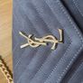 Stunning grey handbag with gold chain shoulder strap Image 4