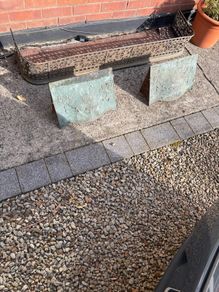 Antique fire surround and 2 Adam's fire buds