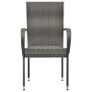 Stackable Outdoor Chairs 4 pcs Grey Poly Rattan Image 7