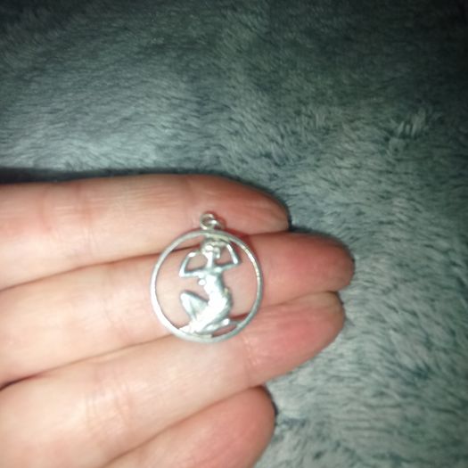 Vintage silver lady pendant