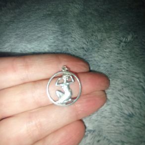 Vintage silver lady pendant