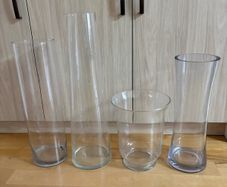 Bunch of x4 Glass Vases L size AE