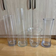 Bunch of x4 Glass Vases L size AE