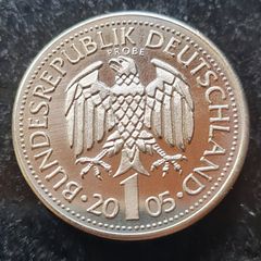 Germany 1 Mark Probe 2005 coin Celebrates the 125 anniversary of Cologne Cathedral (Kolner Dom) Proof Like Finish.