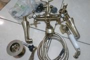 Vintage Retro Antique Plated Brass Bathroom Clawfoot Bath Tub Hand Shower taps Basin &amp; Bath Shower Mixer (never used)