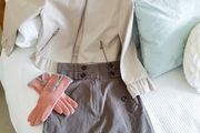 Khaki Green High Waist Skirt - Size 6