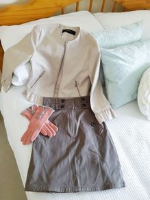 Khaki Green High Waist Skirt - Size 6