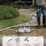 18 Pressure Washer Surface Cleaner, Stainless Steel Pressure Washer Attachments with 4 Wheels, 4000 Max PSI, 3/8 Quick Connector, 2 Spray Nozzles, Dual Handle, for Concrete, Patio, Sidewalk Image 4