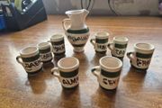 9 vintage striped ceramic Pieces with Parts of Aldalucia