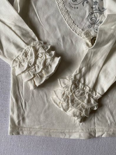 Brand New Girl's White "Snow Queen" Long Sleeve Top | 5 years