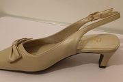 CEFALU Ladies Bow Cream Leather Kitten Heels New In Box Size EU36 UK3 CAN POST