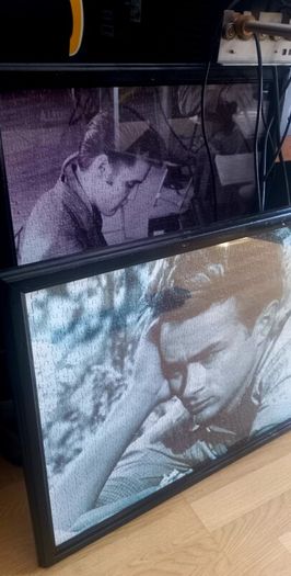 Vintage framed 1980s Jigsaws of two Legends James Dean and Elvis Presley  in very good condition made and framed great!