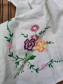 Vintage Embroidered Tablecloth