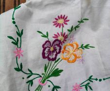 Vintage Embroidered Tablecloth