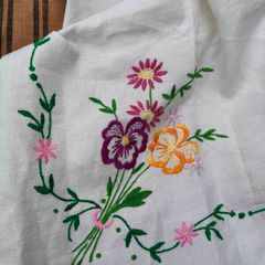 Vintage Embroidered Tablecloth