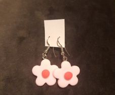 pink daisy earrings
