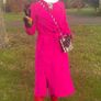 Uterque bright pink alpaca wool coat with belt XS Image 3