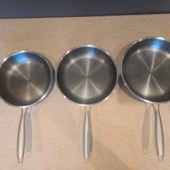 Nonstick Frying Pan Set 3-Piece, 8, 10 and 12 Inch. (2 of them used once, one new)