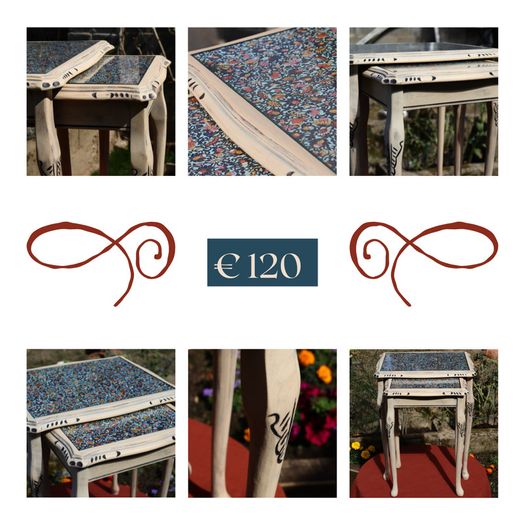 Tan & Tendrils Vintage Nesting Tables (Upcycled)