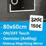 LED Bathroom Mirror Makeup Cosmetic Defogger Image 2